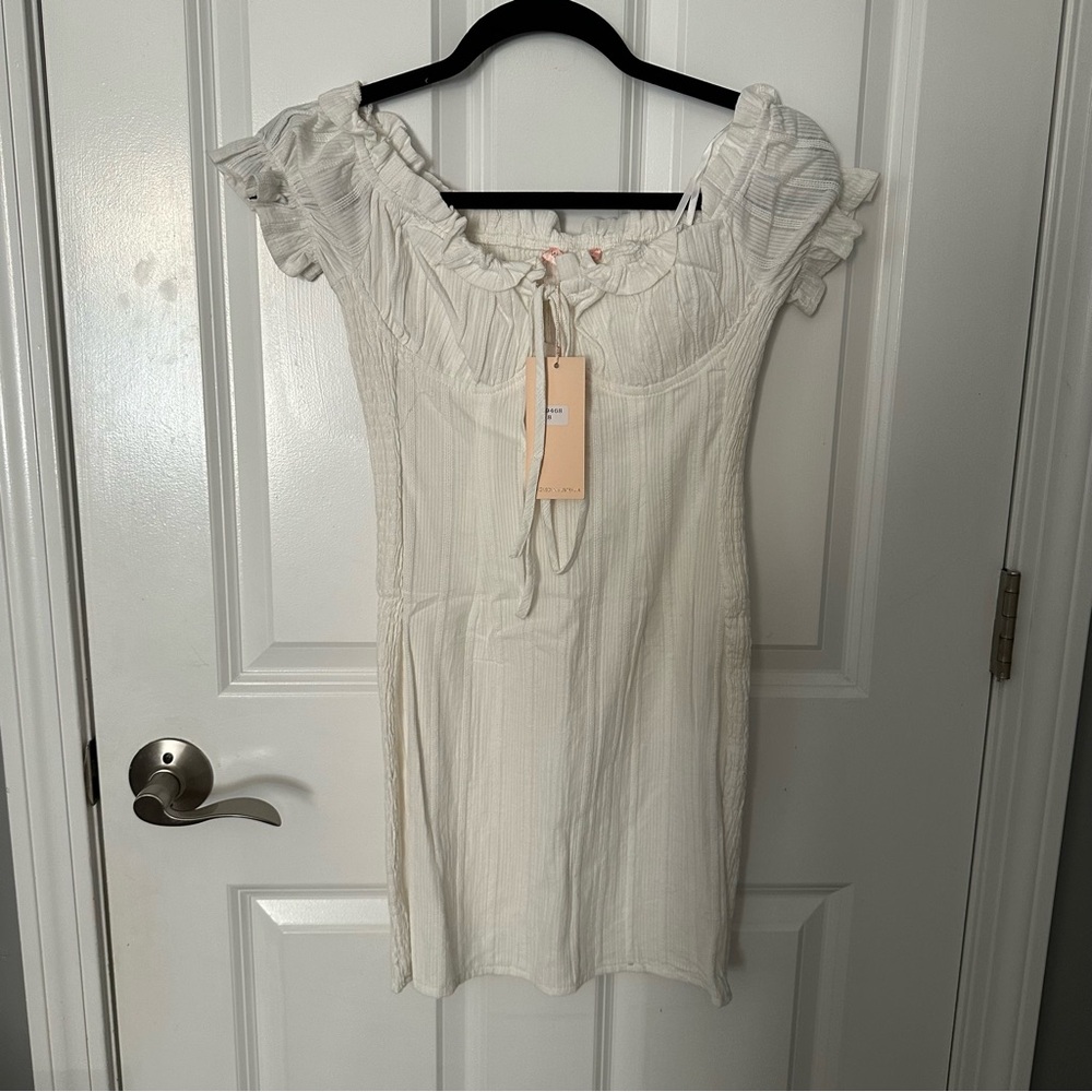 NWT!! White Ruffled Mini Dress